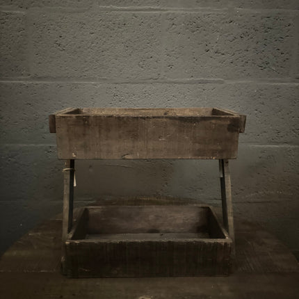 Driftwood 2-laagse houten bak – landelijke opbergbak van massief hout