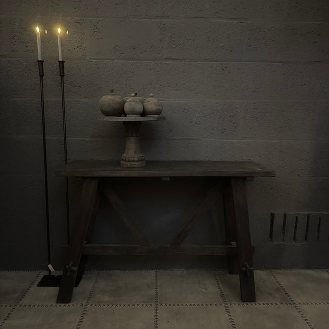 Unieke India Sidetable – Handgemaakt Massief Hout in Landelijke Stijl