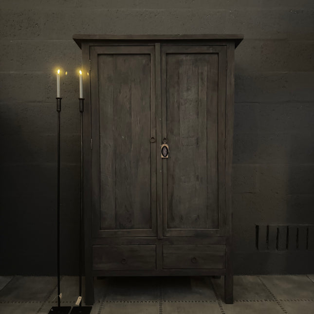 Rough Wood kast met 2 deuren en 2 lades – stoere landelijke opbergkast van massief hout