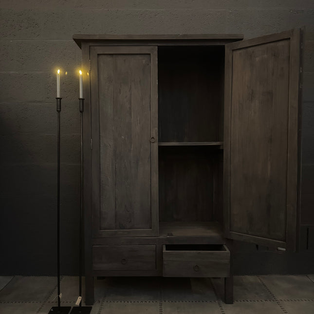 Rough Wood kast met 2 deuren en 2 lades – stoere landelijke opbergkast van massief hout