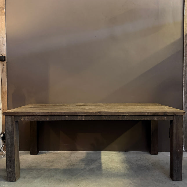 Driftwood Eettafel met Blokpoten | Landelijke Eettafel Oud Hout