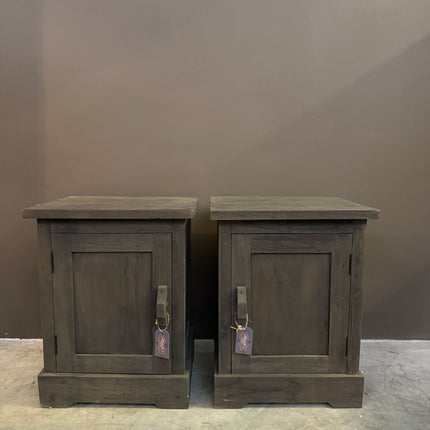 Grey Brown Nachtkastje met Deur | Links- of Rechtsdraaiend | 65 cm