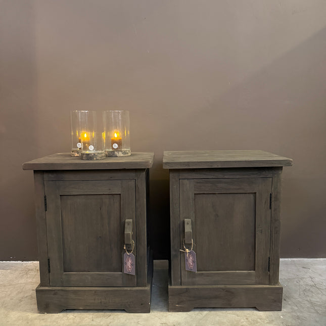 Grey Brown Nachtkastje met Deur | Links- of Rechtsdraaiend | 65 cm