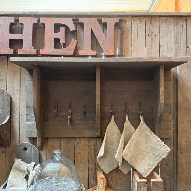 Driftwood Wandrek 100 cm met 6 Haken | Landelijk Kapstok Wandrek