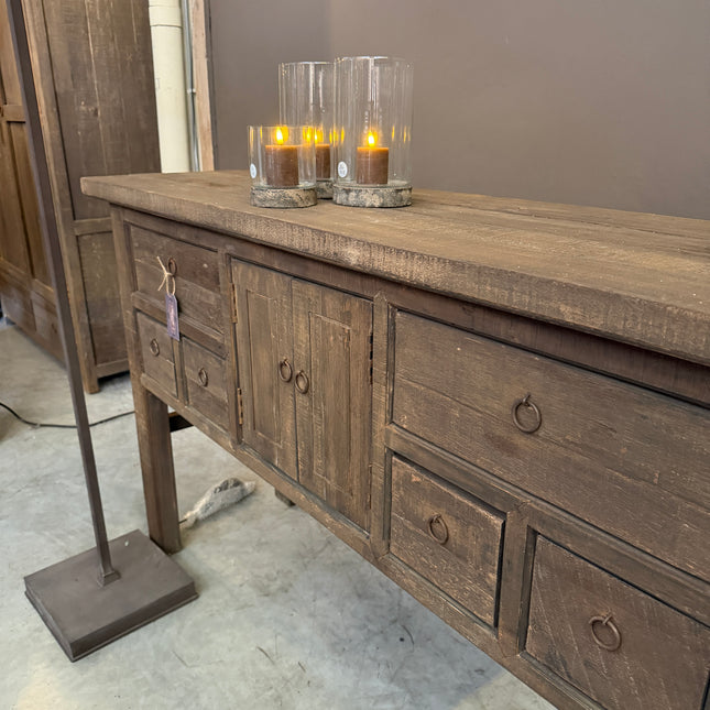 Driftwood Dressoir 160 cm | 6 Lades & 2 Deuren | Landelijk
