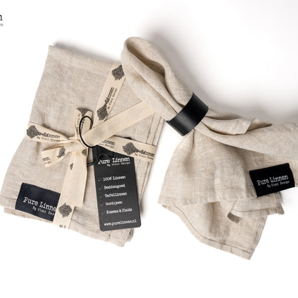 Servetten Leah Naturel – Set van 2 | 100% Linnen