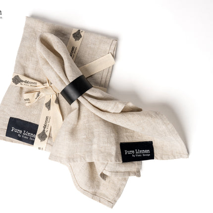 Servetten Leah Naturel – Set van 2 | 100% Linnen
