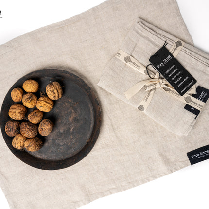 Placemat Salomé Recht Naturel – Set van 2 | 100% Linnen
