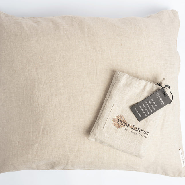 Pure Linnen Kussensloop Naturel/Instopstrook