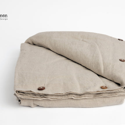 Pure Linnen Dekbedovertrek Naturel/Knopen
