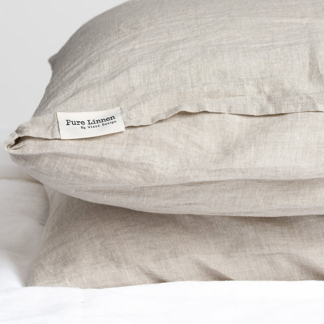 Pure Linnen Kussensloop Naturel/Instopstrook