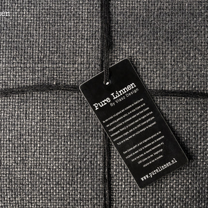 Linnen Sierkussen Ruth Grey/Black Stone Washed 50x50 – 100% Linnen