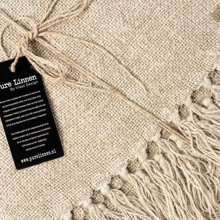 Linnen Delilah Plaid Naturel – 100% Handgeweven Linnen