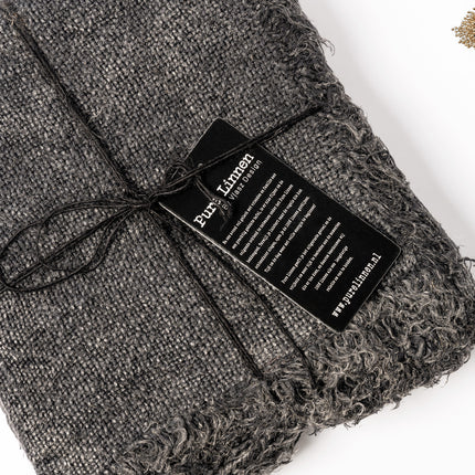 Linnen Sifra Tafelloper Stonewash – 100% Linnen met Franjes