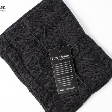 Linnen Sara Theedoek Black – 100% Linnen