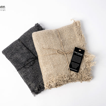 Linnen Sifra Tafelloper Stonewash – 100% Linnen met Franjes