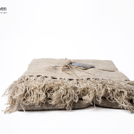 Linnen Delilah Plaid Naturel – 100% Handgeweven Linnen
