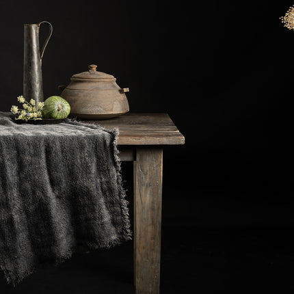 Linnen Sifra Tafelloper Stonewash – 100% Linnen met Franjes