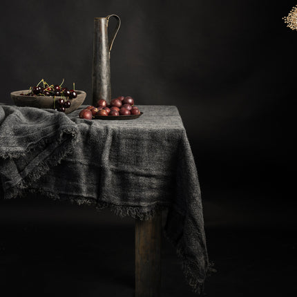Linnen Hagar Tafelkleed Recht Stonewash – 100% Linnen met Franjes