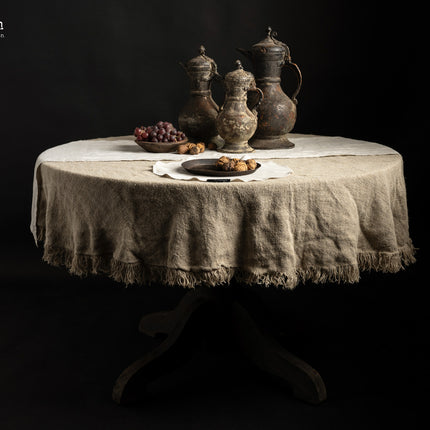 Placemat Eve Rond Naturel – Set van 2 | 100% Linnen