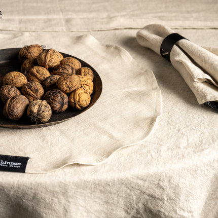 Placemat Eve Rond Naturel – Set van 2 | 100% Linnen