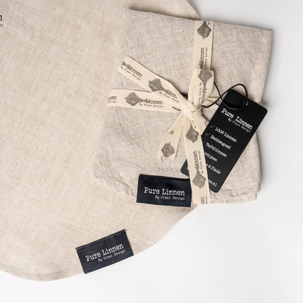Placemat Eve Rond Naturel – Set van 2 | 100% Linnen