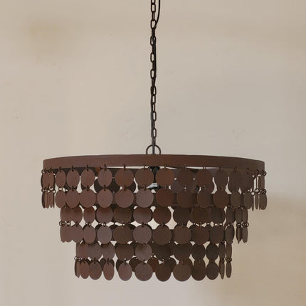 Trapa Living Hanglamp Schijfjes 3-Laags – Landelijke Metalen Hanglamp Bruin