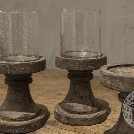 Be-Uniq Waxinehouder Isa glas op voet | India