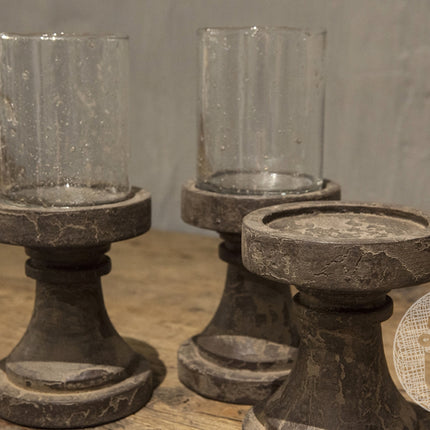 Be-Uniq Waxinehouder Isa glas op voet | India